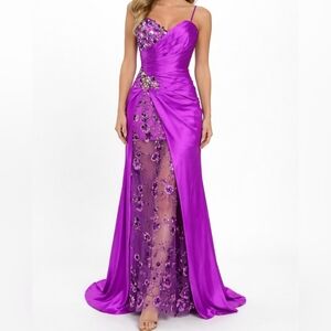 The Cool Collection Purple Prom Evening Long Dress Gown